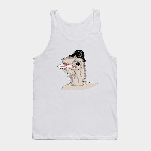 ostrich with hat drawing Tank Top by PrincessbettyDesign